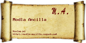 Modla Ancilla névjegykártya